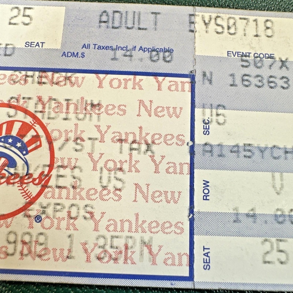 1999 D Cone Perfect Game Ticket Stub 7/18/99 NY Yankees Yogi Berra Day+Chase Crd - Picture 4 of 12